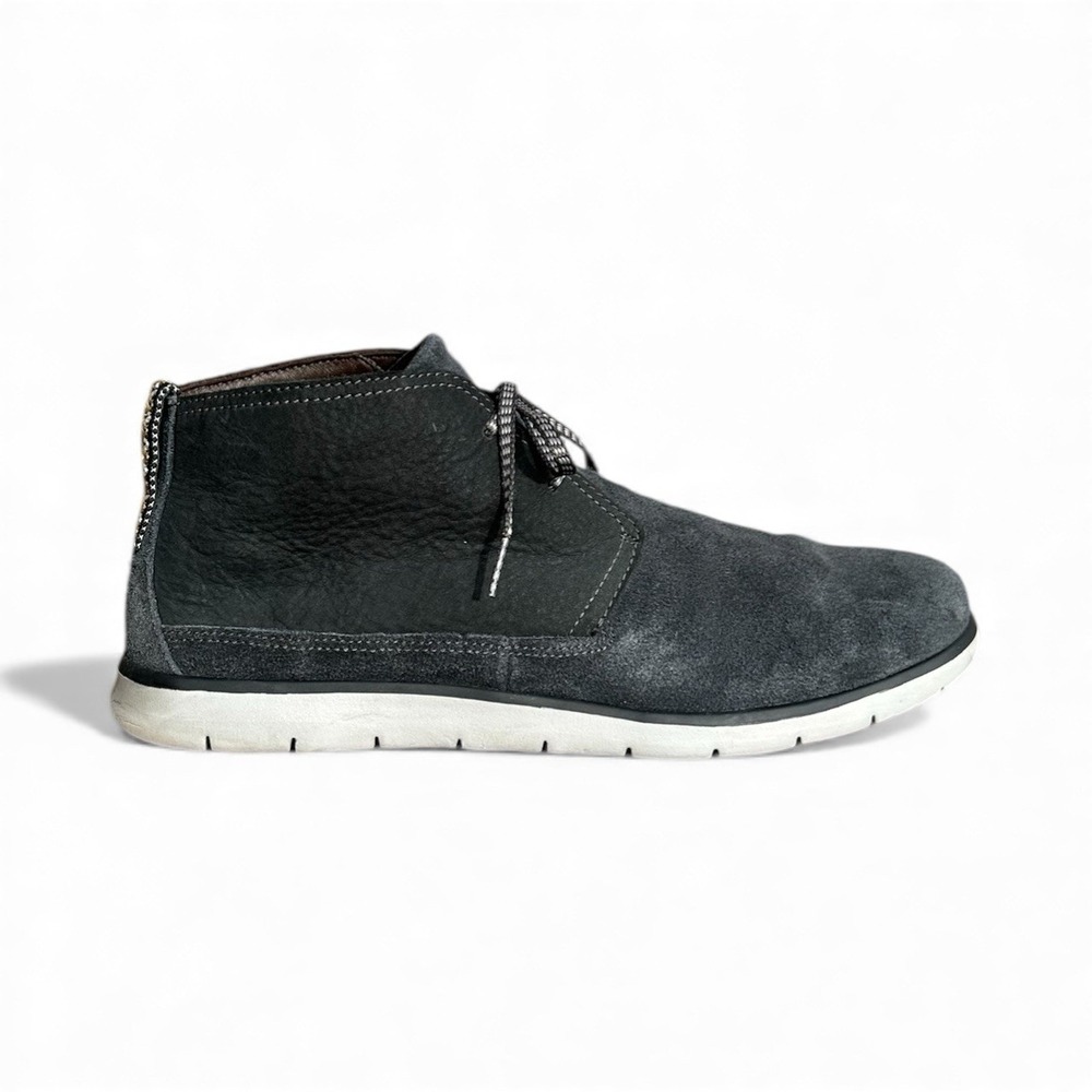 Men's 11.5 UGG Freamon Dark Gray Leather Waterproof‎ Chukka Lace Up Boot 1094358